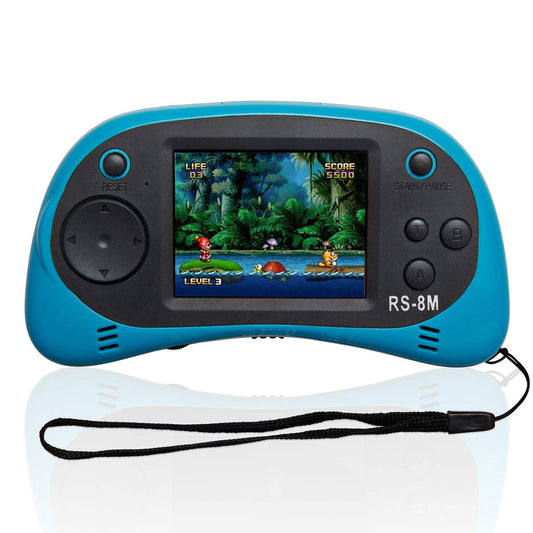 EASEGMER in-hand travel usage showing compact retro gaming device.