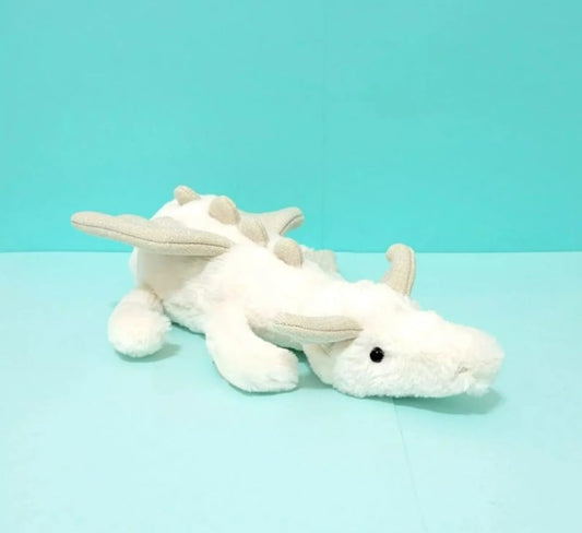 EASELR 12-Inch White Dragon back view showing soft fur