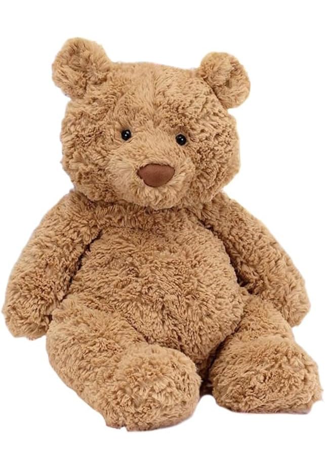 EASELR bear plush close-up shows ultra-soft fur for comforting hugs.