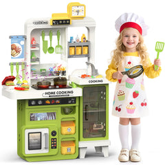 Easface Kids Kitchen Playset front view shows compact, space-friendly design for cozy pretend play.