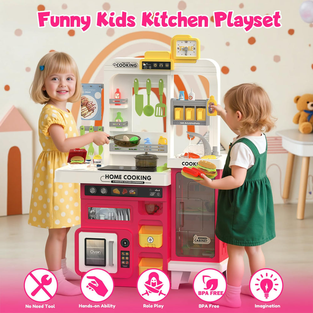 Easface Kids Kitchen Playset easy assembly for quick setup and bonding time.