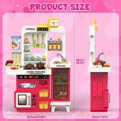Easface Kids Kitchen Playset oven and 68-piece accessories for complete play scenarios.
