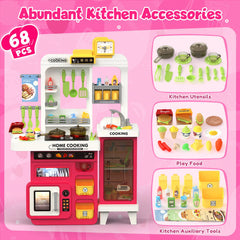 Easface Kids Kitchen Playset sink with one touch pump for washing pretend ingredients.