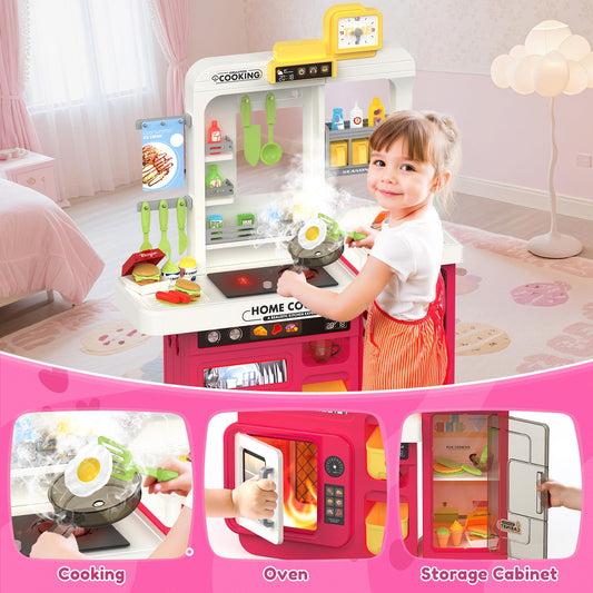 Easface Kids Kitchen Playset sprayer mist feature adds sensory play time.