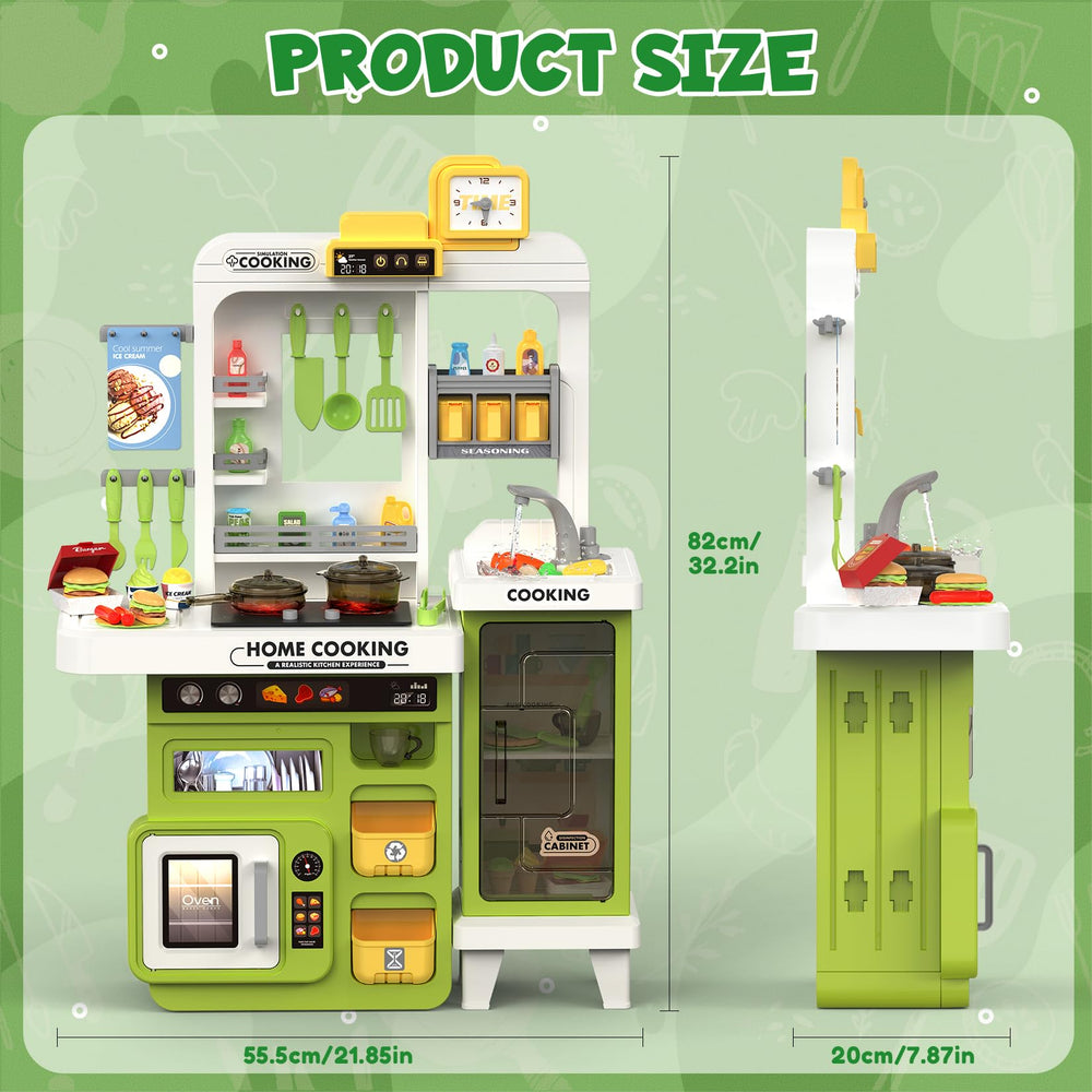 Easface Kids Kitchen Playset sink and oven demonstrate complete kitchen actions during play.