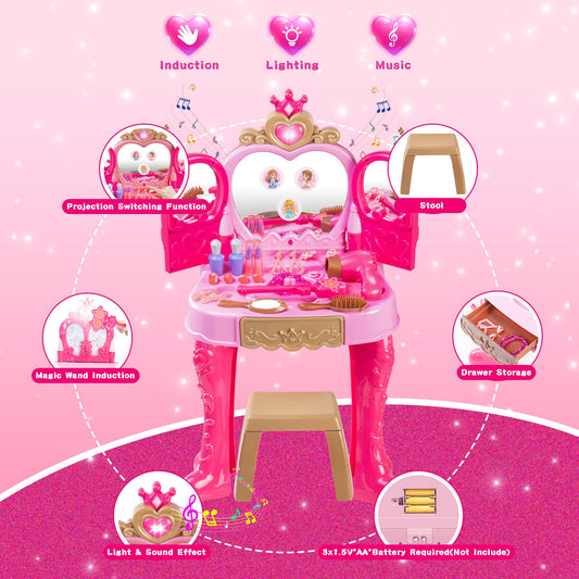 Easface 22-piece princess accessories for complete pretend makeup sessions