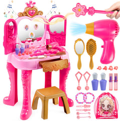 Easface toddler vanity table with magic lights fueling imaginative dress-up play