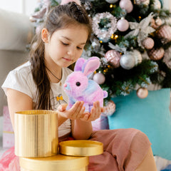 Easfan rabbit battery compartment on tummy powers hopping features