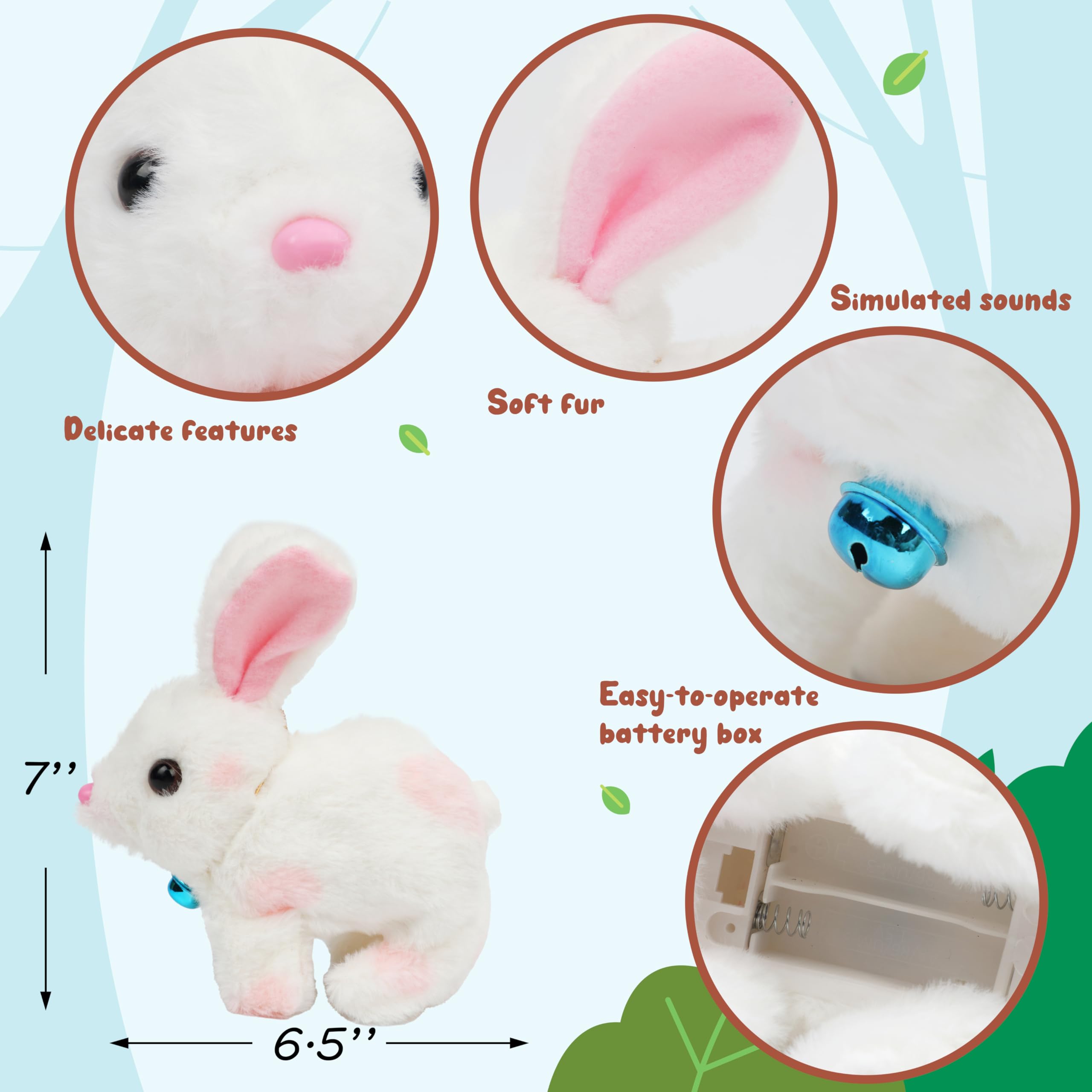 Easfan bunny plush chirping sounds add lively storytelling atmosphere.