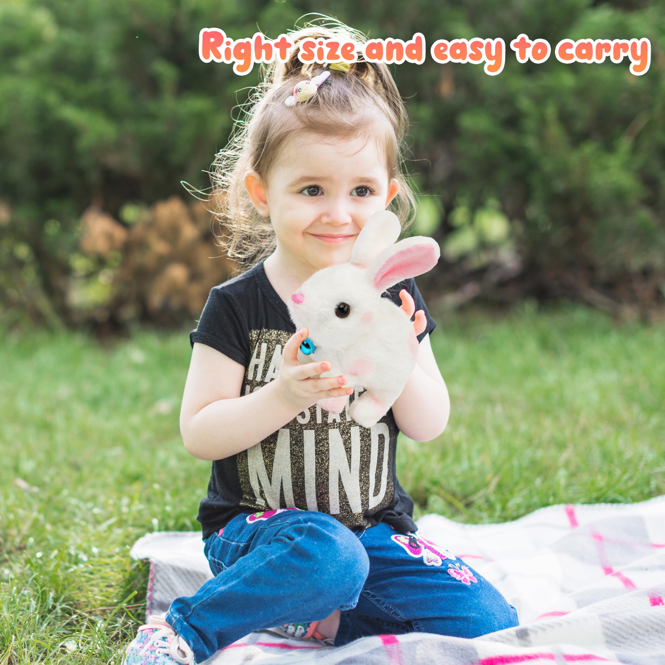 Easfan bunny plush ears movement showcases adorable animation during play.