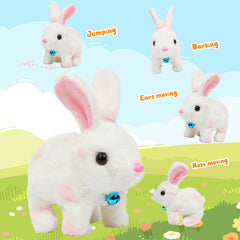 Easfan bunny plush spotted pattern highlights bright design for imaginative play.