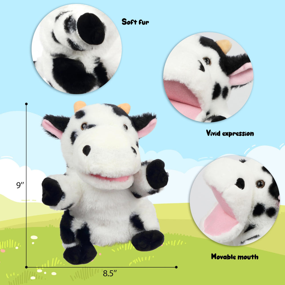 Easfan cow hand puppet is machine washable for easy cleaning.