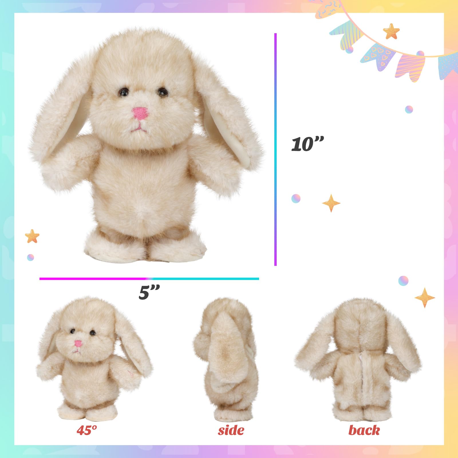 Easfan cuddly bunny plush with soft fabric for hugs