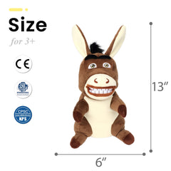 Easfan donkey hand puppet palm-size for easy cuddling.