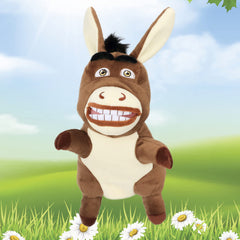 Easfan donkey hand puppet with soft fur close-up for cozy role-play.