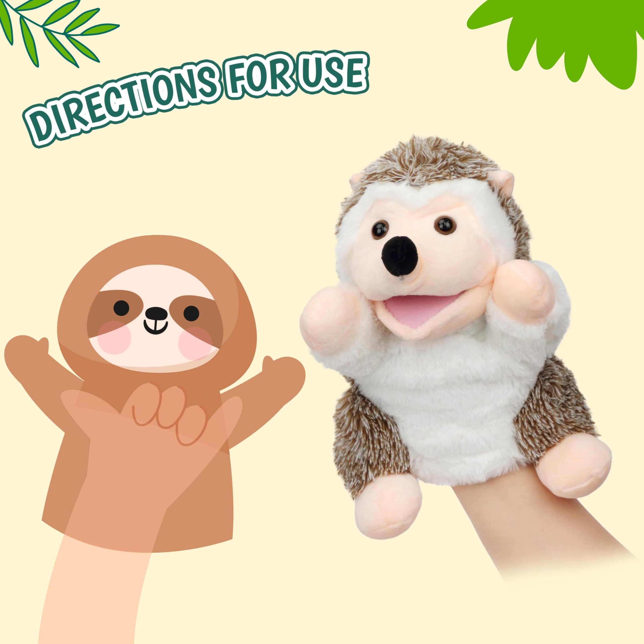 Easfan Hedgehog puppet used for bedtime storytelling and imaginative play.