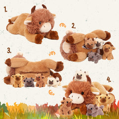 Easfan Highland Cow fluffy fur close-up showing soft plush texture