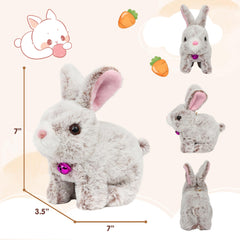Easfan Hopping Bunny Grey wagging tail during leap enhances storytelling moments.