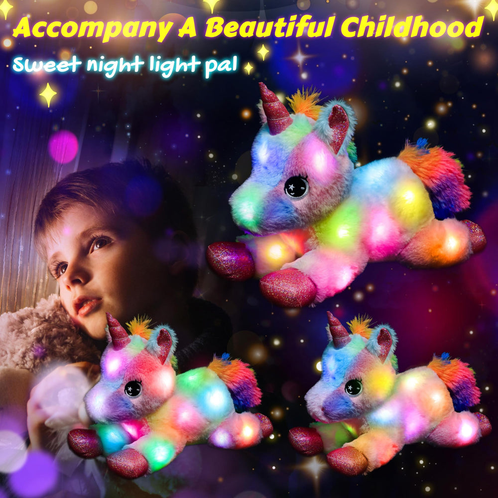 Easfan unicorn plush color-changing lights spark imagination during play and rest