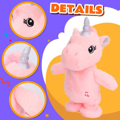 Easfan music-button unicorn sings three tunes for a mini concert.