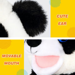 Child uses Easfan Panda hand puppet during interactive storytelling