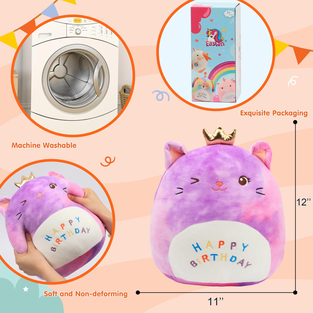 Easfan rainbow kitty plush decor for car and home