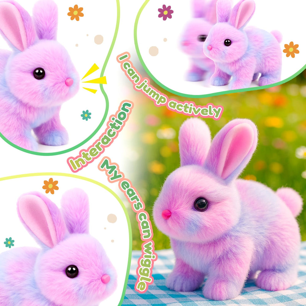 Easfan rainbow plush bunny with soft fabric for cozy cuddles