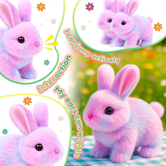 Easfan rainbow plush bunny with soft fabric for cozy cuddles