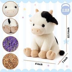 Easfan weighted cow plush for relaxation and stress relief.