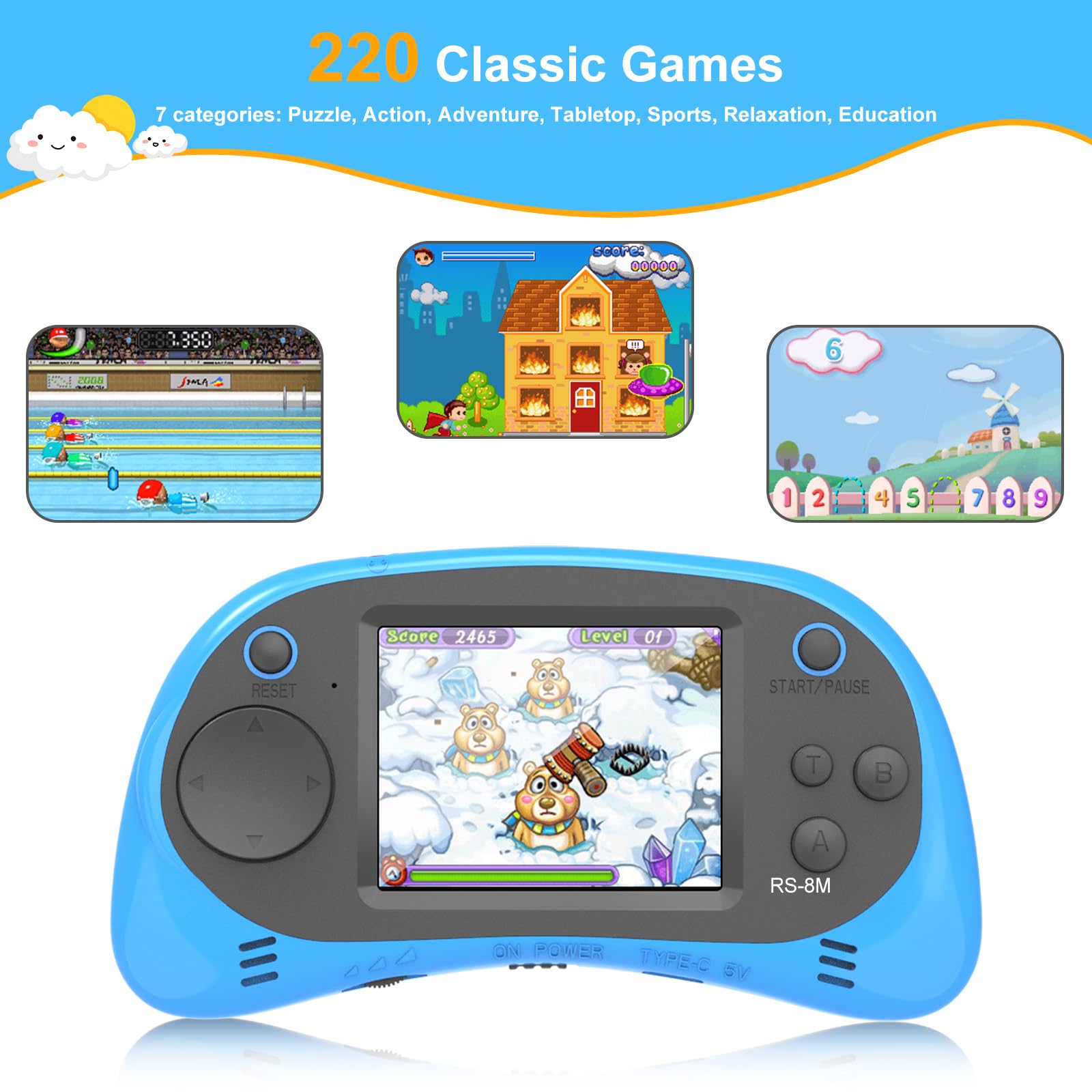 EASEGMER 2-5-inch IPS screen provides vivid visuals in a small handheld.