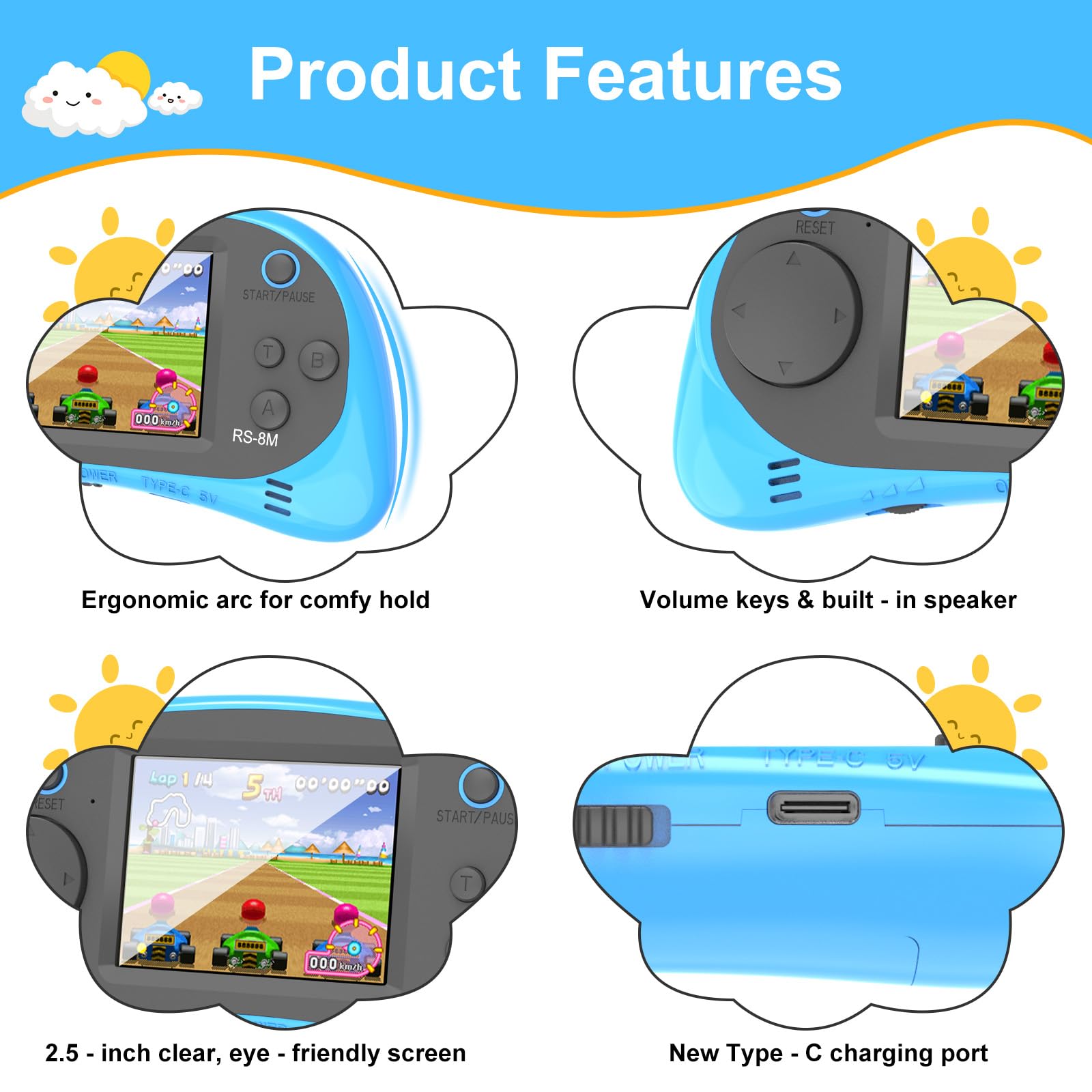 EASEGMER Type-C charging enables quick, cable-free recharging.