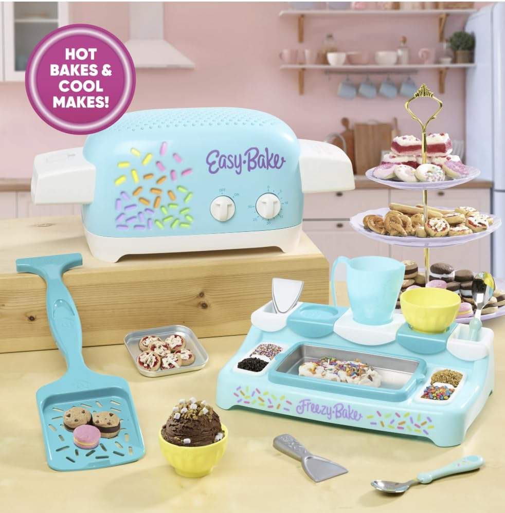 Rainbow sprinkles from Easy Bake add colorful decorations for festive snacks.