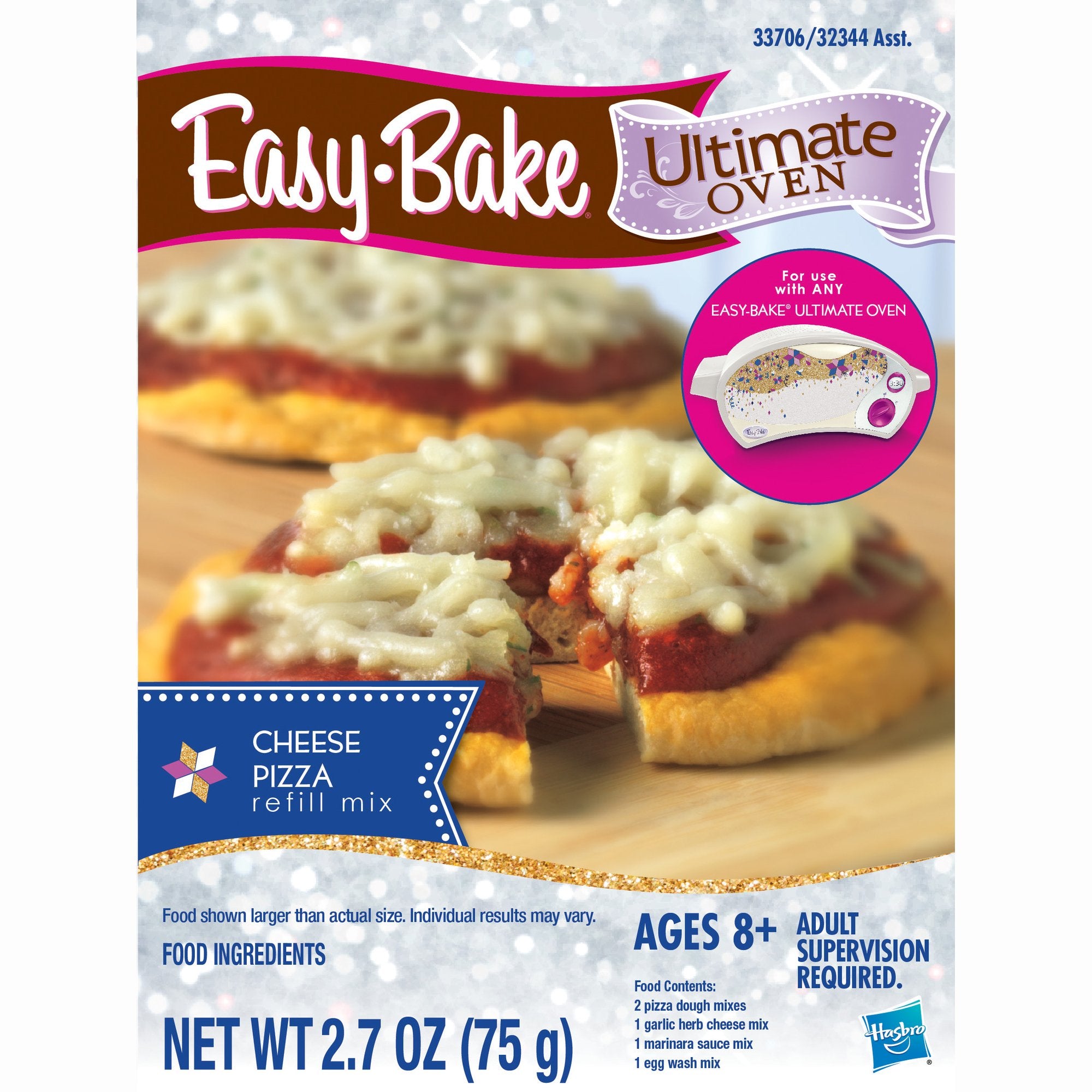 Easy-Bake Ultimate Oven cheese pizza refill for quick, kid-friendly pizza making.