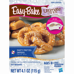 Easy-Bake Ultimate Oven pretzels refill pack open pack, ready for quick kid-friendly baking.