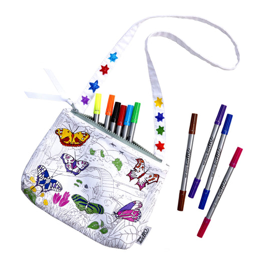 eatsleepdoodle butterfly crossbody bag packaging ready for gifting and color exploration