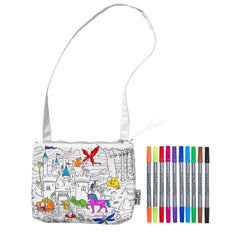 Eatsleepdoodle crossbody bag for kids with color-your-own set for wearable art.