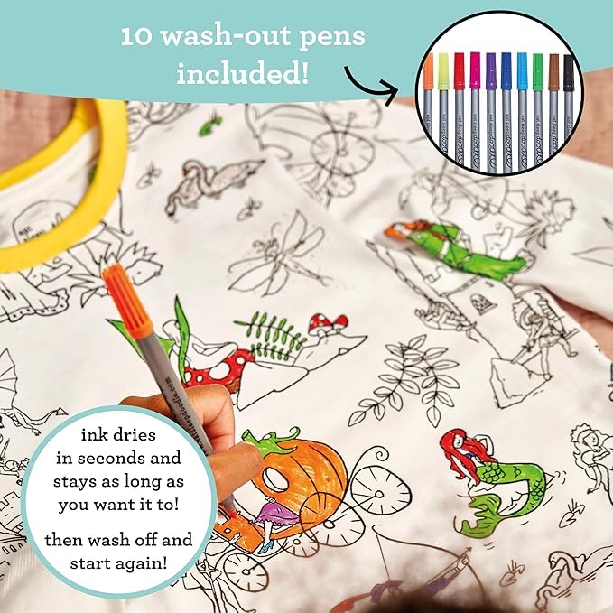 eatsleepdoodle coloring pajama set after washing test shows color washability.