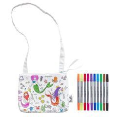 eatsleepdoodle mermaid crossbody bag open with zipper for easy access during travel