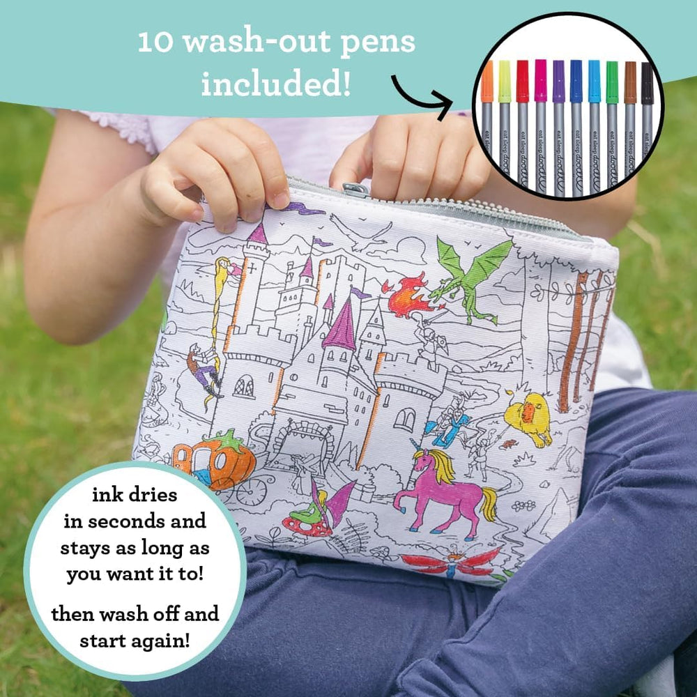 Eatsleepdoodle patterned canvas bag ready for creative customization.