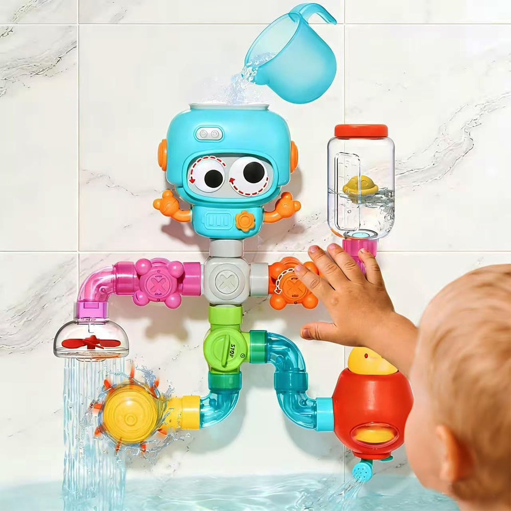 EazierWizter STEM bath toy set with pipes fosters creative play during tub time.