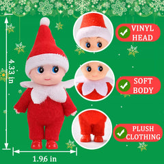 eboozone Tiny Elf Baby Doll side profile, perfect stocking stuffer and festive table decor.