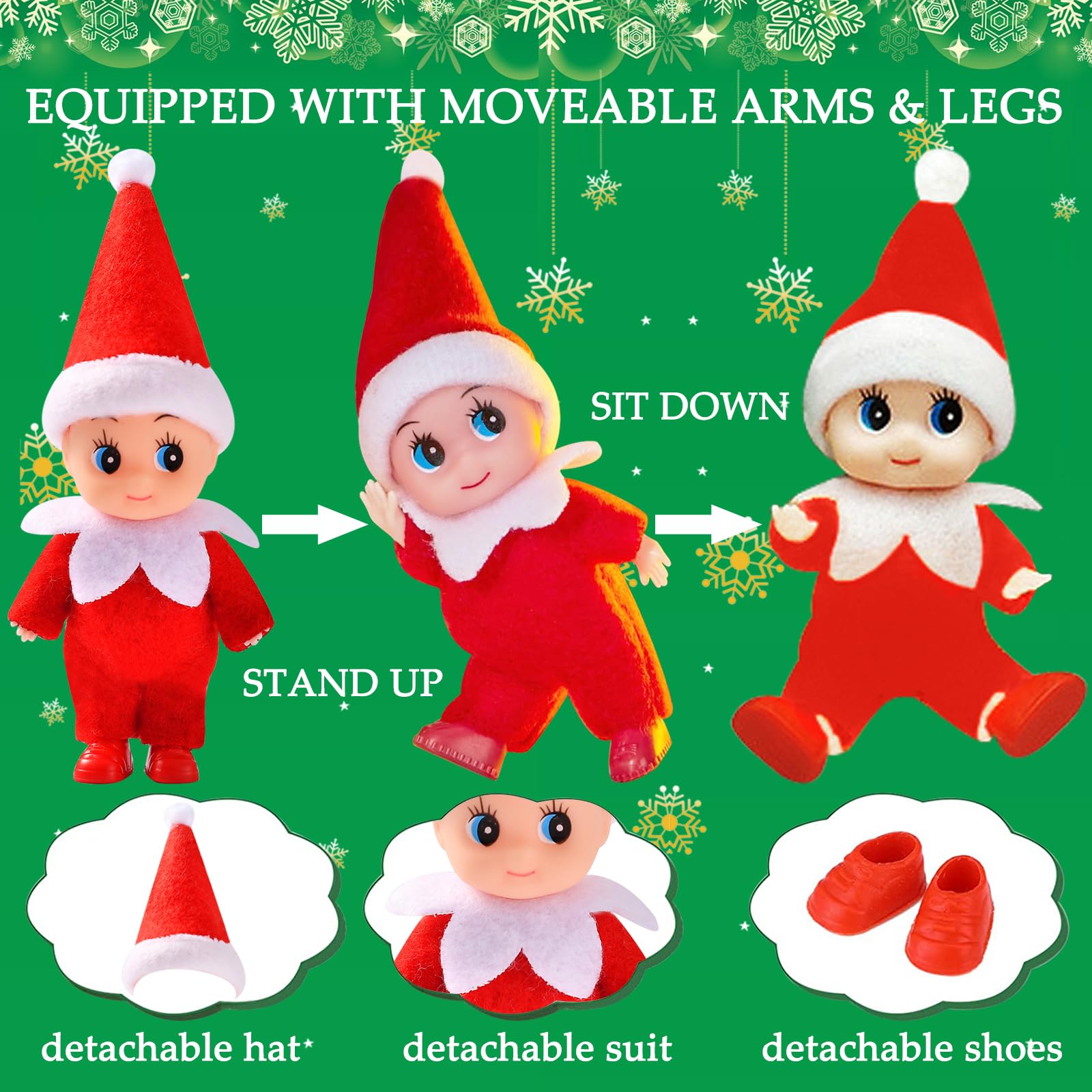 eboozone Tiny Elf Baby Doll with removable clothes, easy customization for playtime.