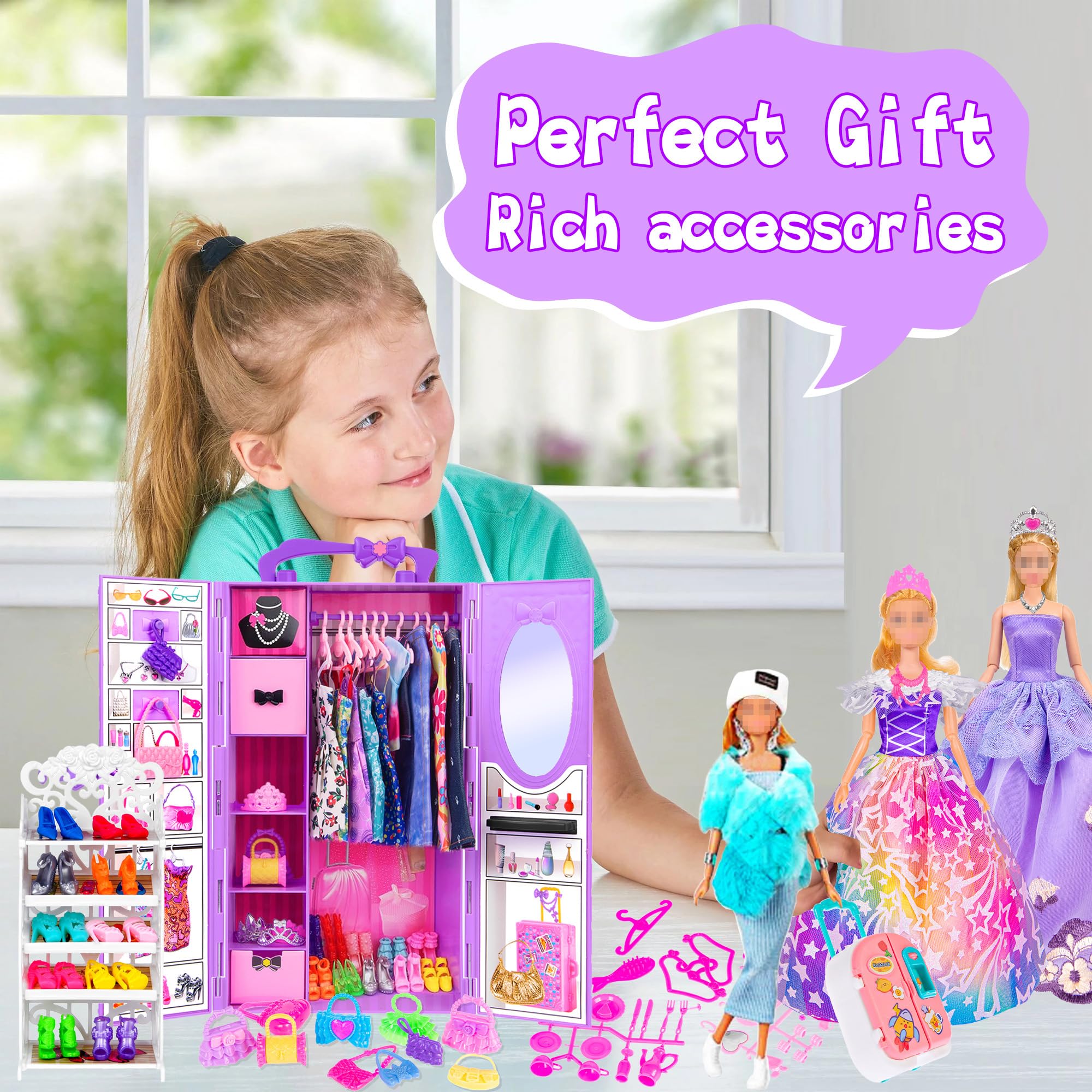 ebuddy 11.5-inch doll closet accessories expand storytelling options