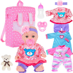 ebuddy 12-inch baby doll face close-up showing lifelike expression for imaginative play.