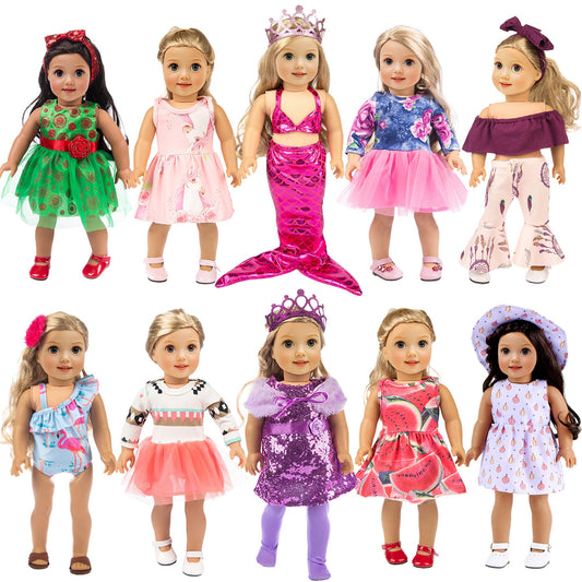 ebuddy 18-inch doll outfit set 1 — versatile play clothing with easy Velcro closures.