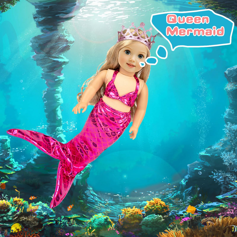 ebuddy 18-inch doll outfit set 3 — crown and hairpin add to imaginative play.