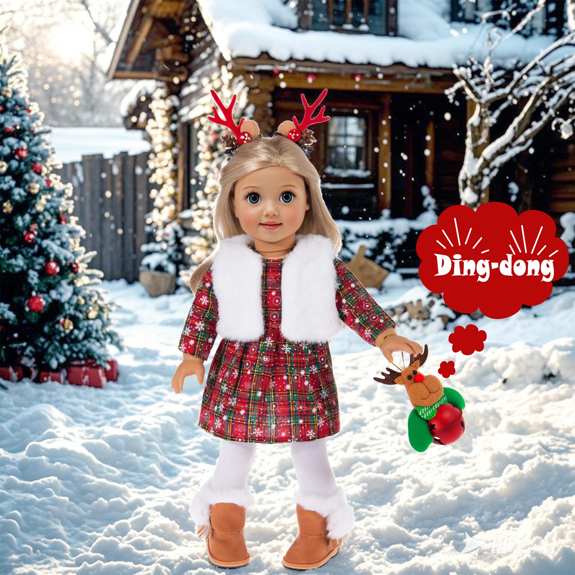 ebuddy 18-inch doll deer bell adds charming sound cue