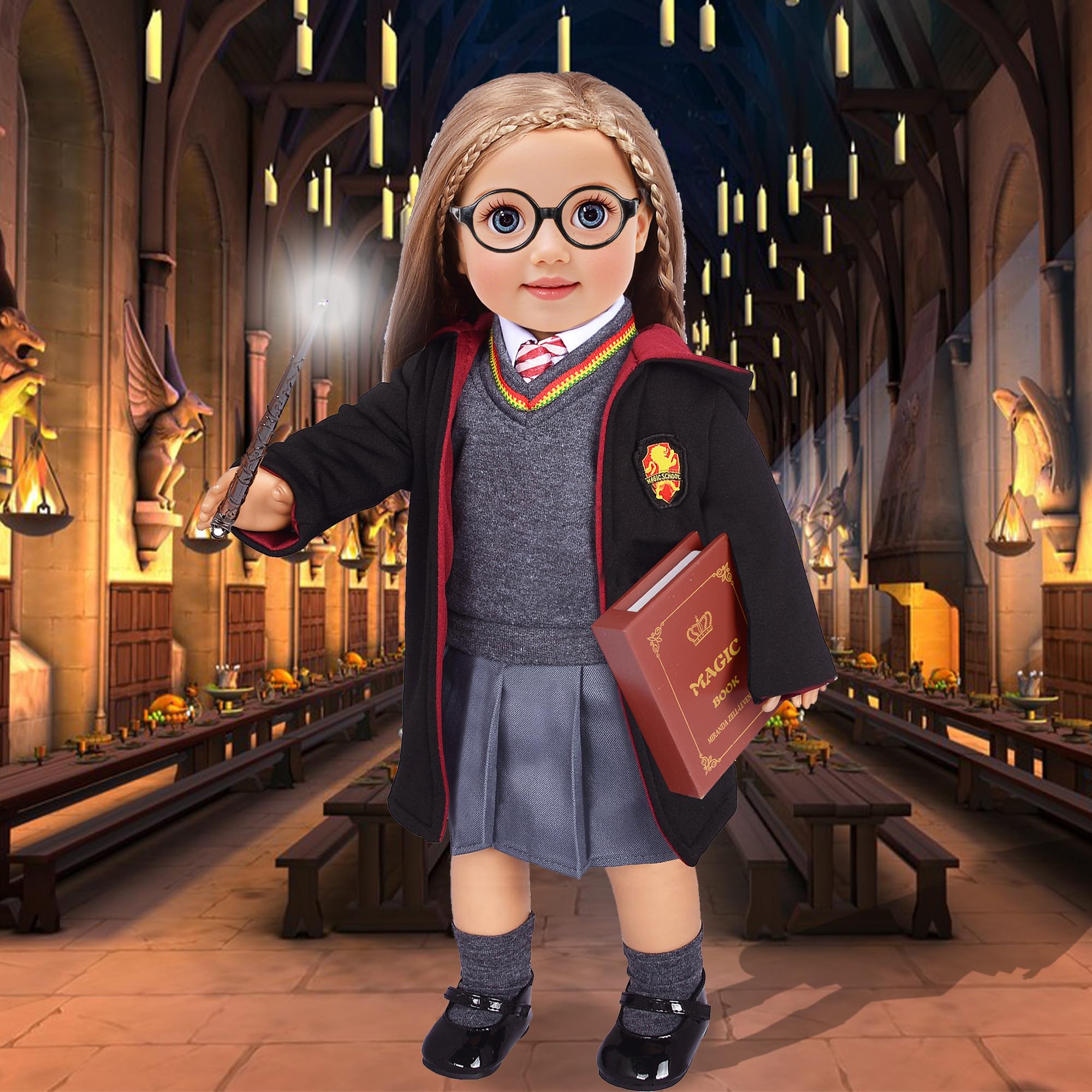ebuddy 18-inch doll uniform magic wand sparks roleplay and stories
