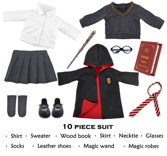 ebuddy 18-inch doll uniform skirt encourages mix-and-match outfits and tidy styling