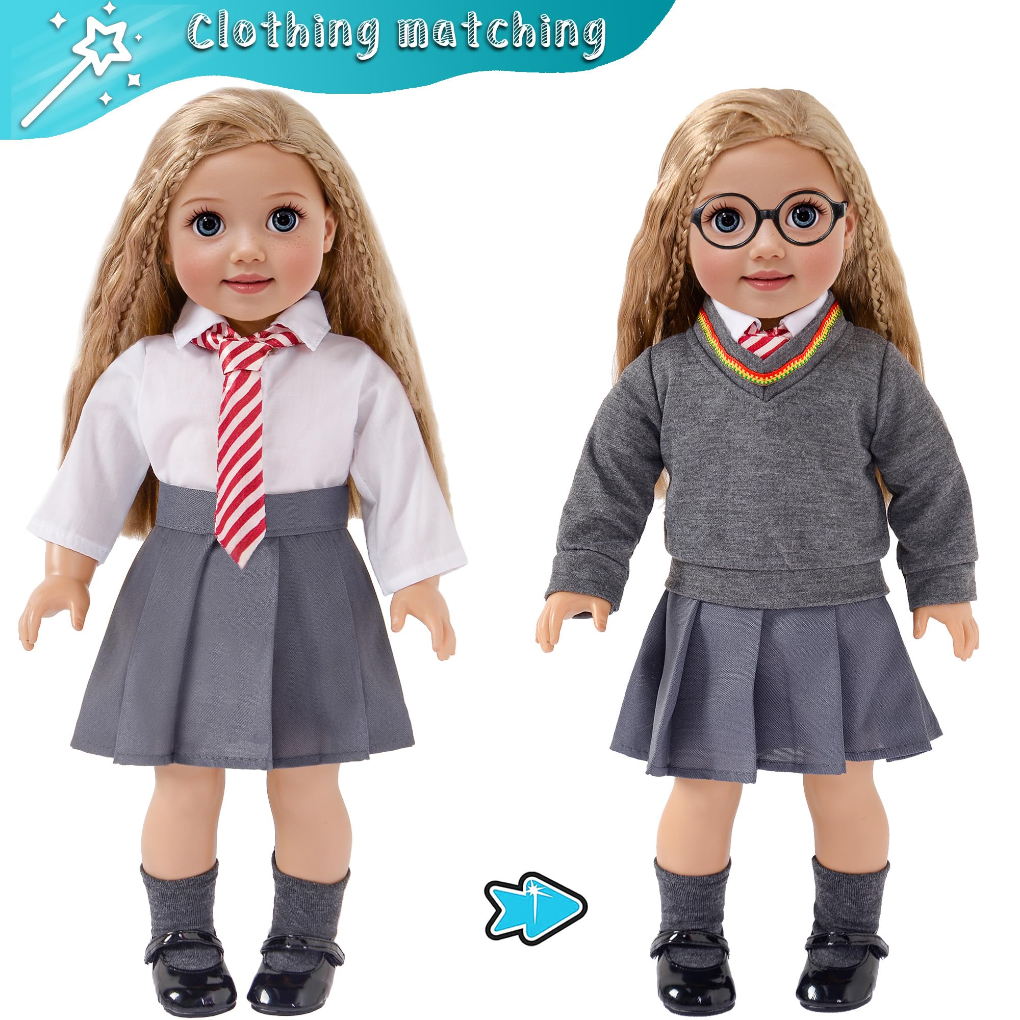 ebuddy 18-inch doll uniform tie completes authentic school-day looks